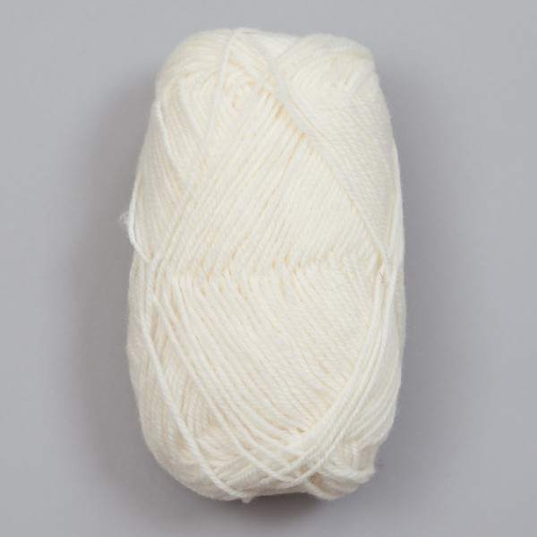 3-tråds strikkegarn - Hvit (100)
