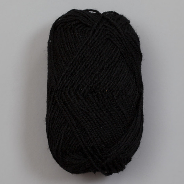 3-tråds strikkegarn - Svart (136)